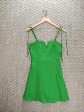 NWT! Lola Grace Green Mini Dress Tie Straps-Sz XS